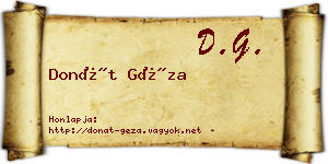 Donát Géza névjegykártya