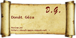 Donát Géza névjegykártya
