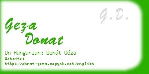 geza donat business card